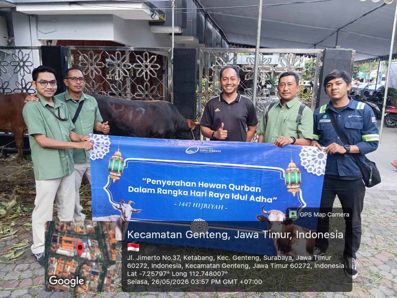 Wujud Kepedulian Sosial, PAM Surya Sembada Surabaya Salurkan 13 Ekor Sapi Kurban pada Idul Adha 1447 H