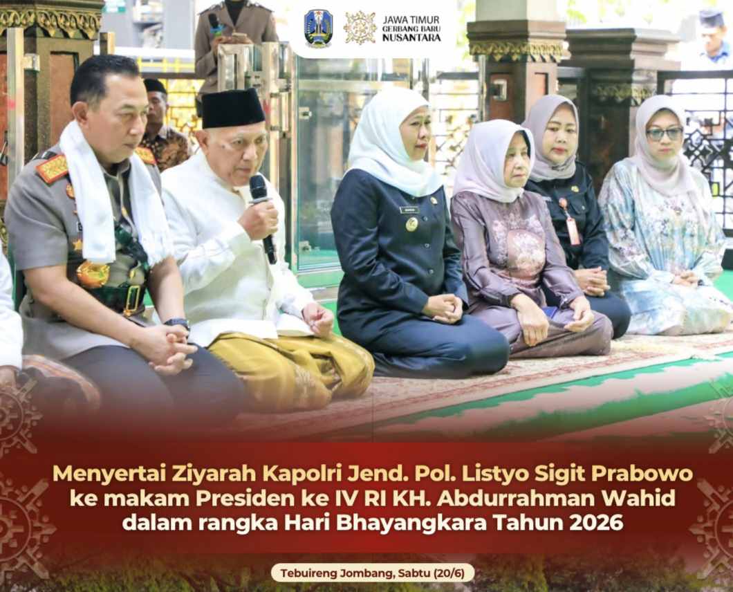 Menjelang Hari Bhayangkara ke-80, Gubernur Khofifah Dampingi Kapolri Ziarah ke Makam Bung Karno dan Gus Dur: Menyerap Spirit Kebangsaan Untuk Indonesia Emas