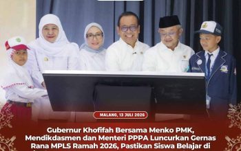 Gubernur Khofifah Bersama Menko PMK, Mendikdasmen dan Menteri PPPA Luncurkan Gernas RANA, Tegaskan Sekolah Harus Bebas Kekerasan