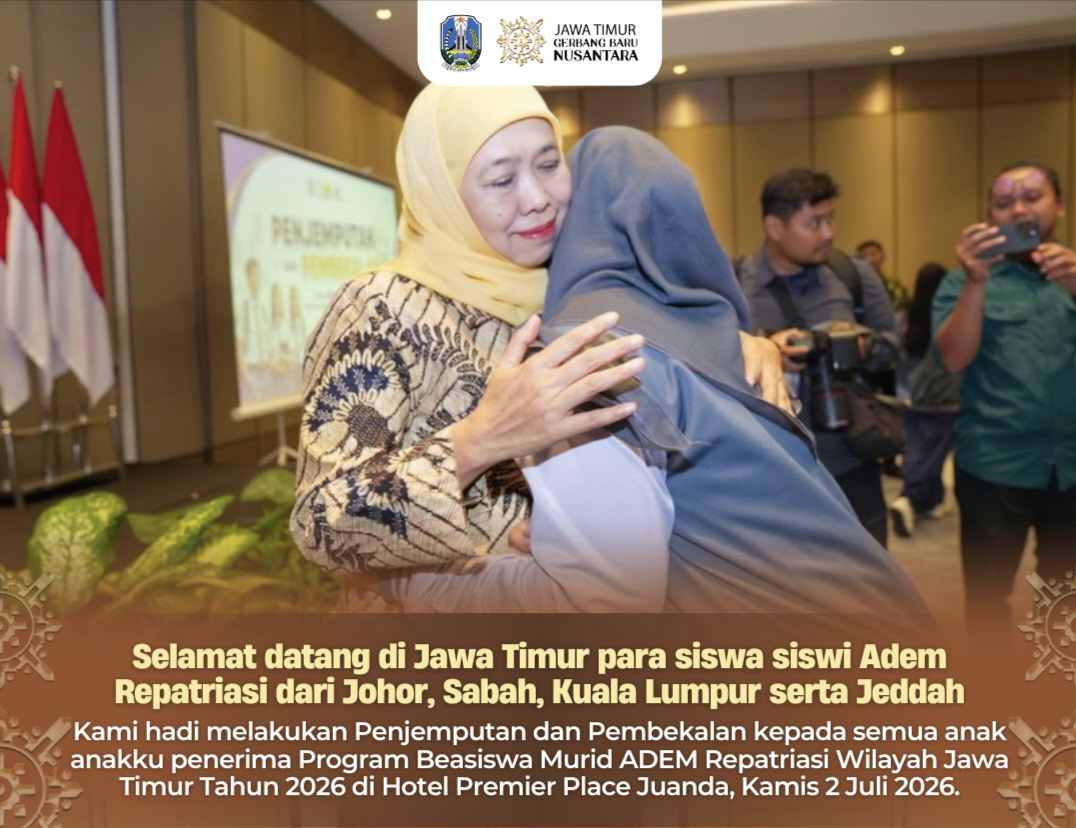 Air Mata Haru Anak PMI di Jatim: Gubernur Khofifah Sambut 120 Siswa Repatriasi, Bakar Semangat lewat Merah Putih
