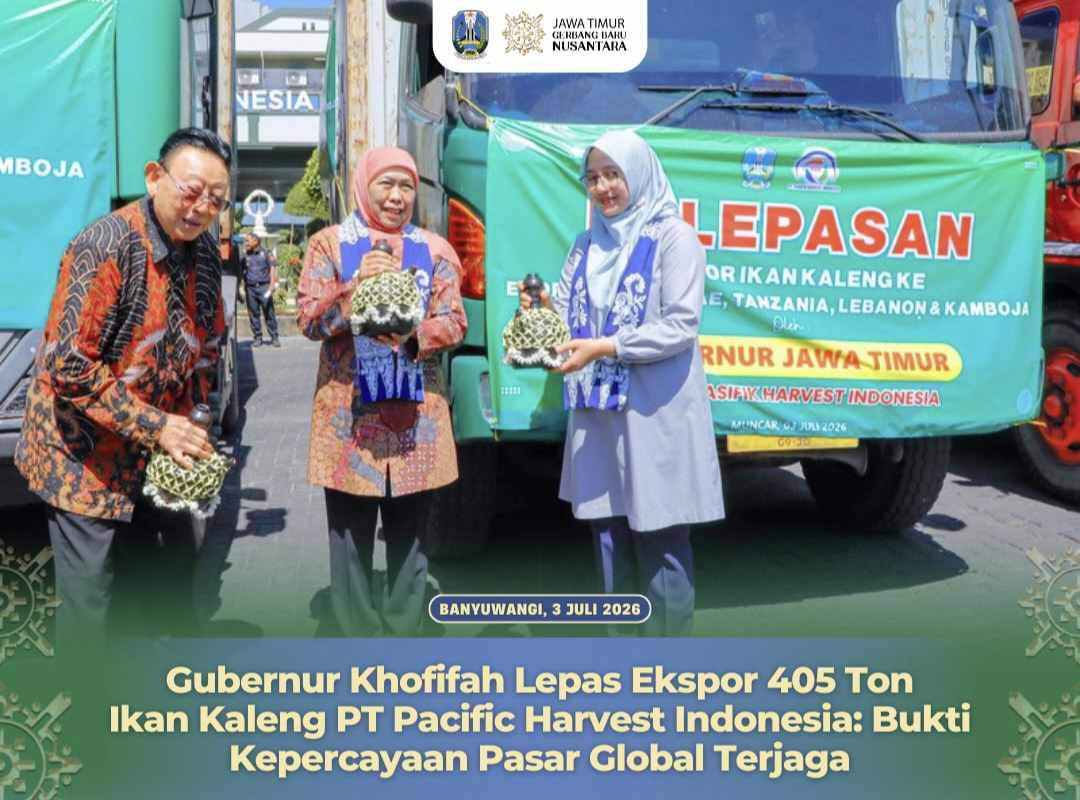 Dari Banyuwangi Untuk Dunia: Gubernur Khofifah Lepas 405 Ton Ikan Kaleng ke Pasar Global