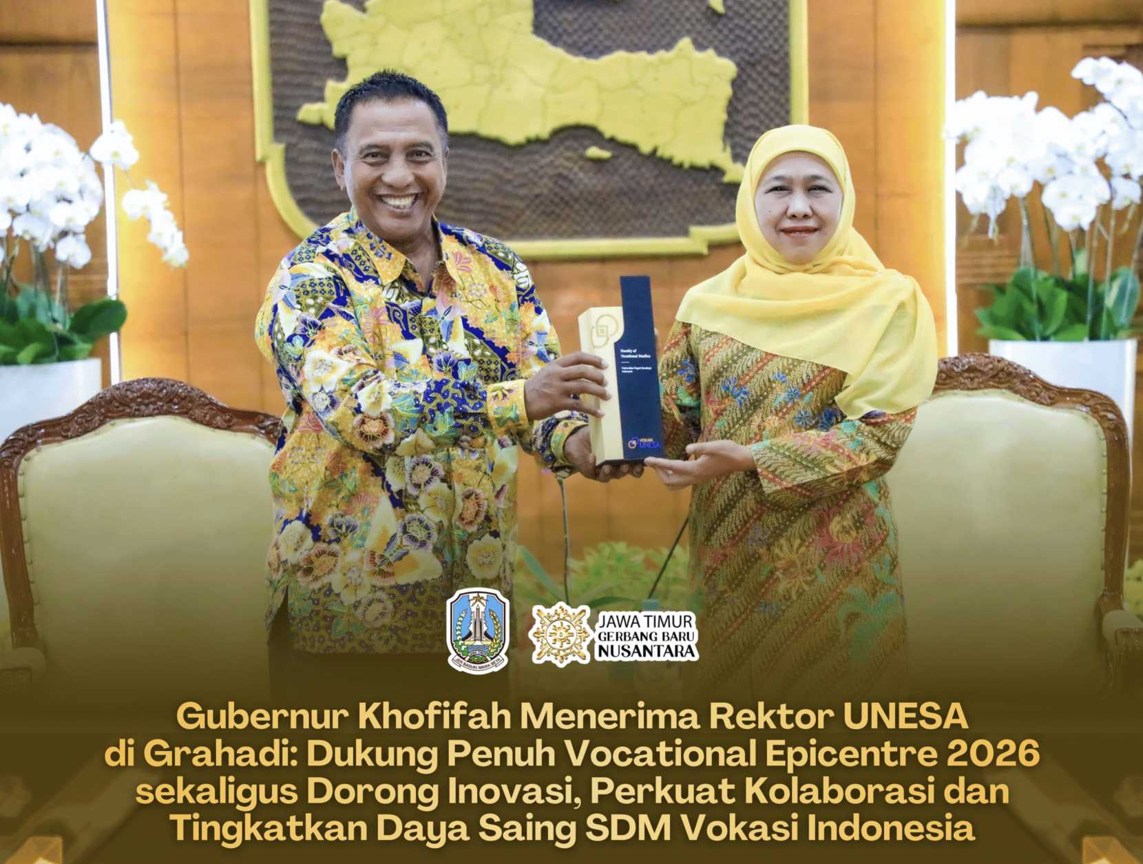 Gubernur Khofifah Dukung UNESA Jadi Tuan Rumah Vocational Epicentre 2026, Perkuat Inovasi dan Daya Saing SDM Vokasi