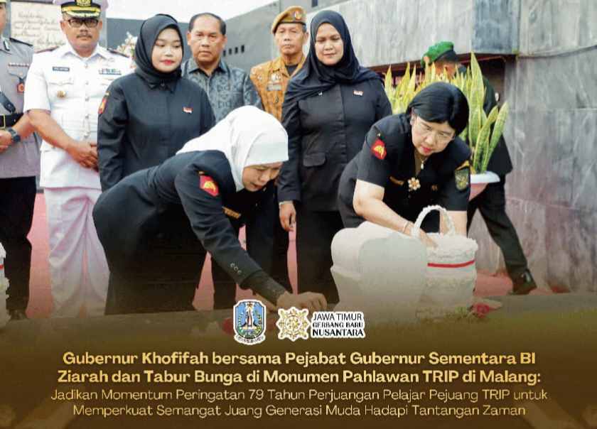 Gubernur Khofifah-Destry Ziarah di Monumen TRIP Malang, Kobarkan Semangat Juang Generasi Muda