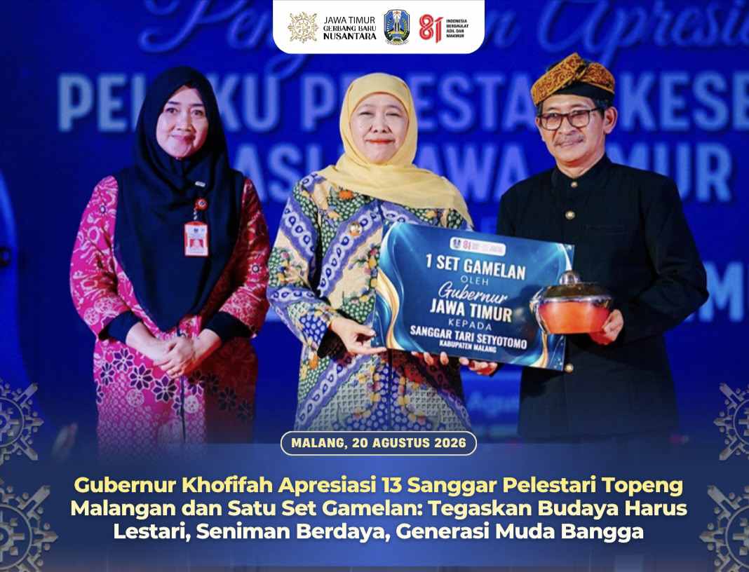 Gubernur Khofifah dan Ikhtiar Menjaga Nyala Topeng Malangan, Agar Warisan Leluhur Tak Kehilangan Penerus