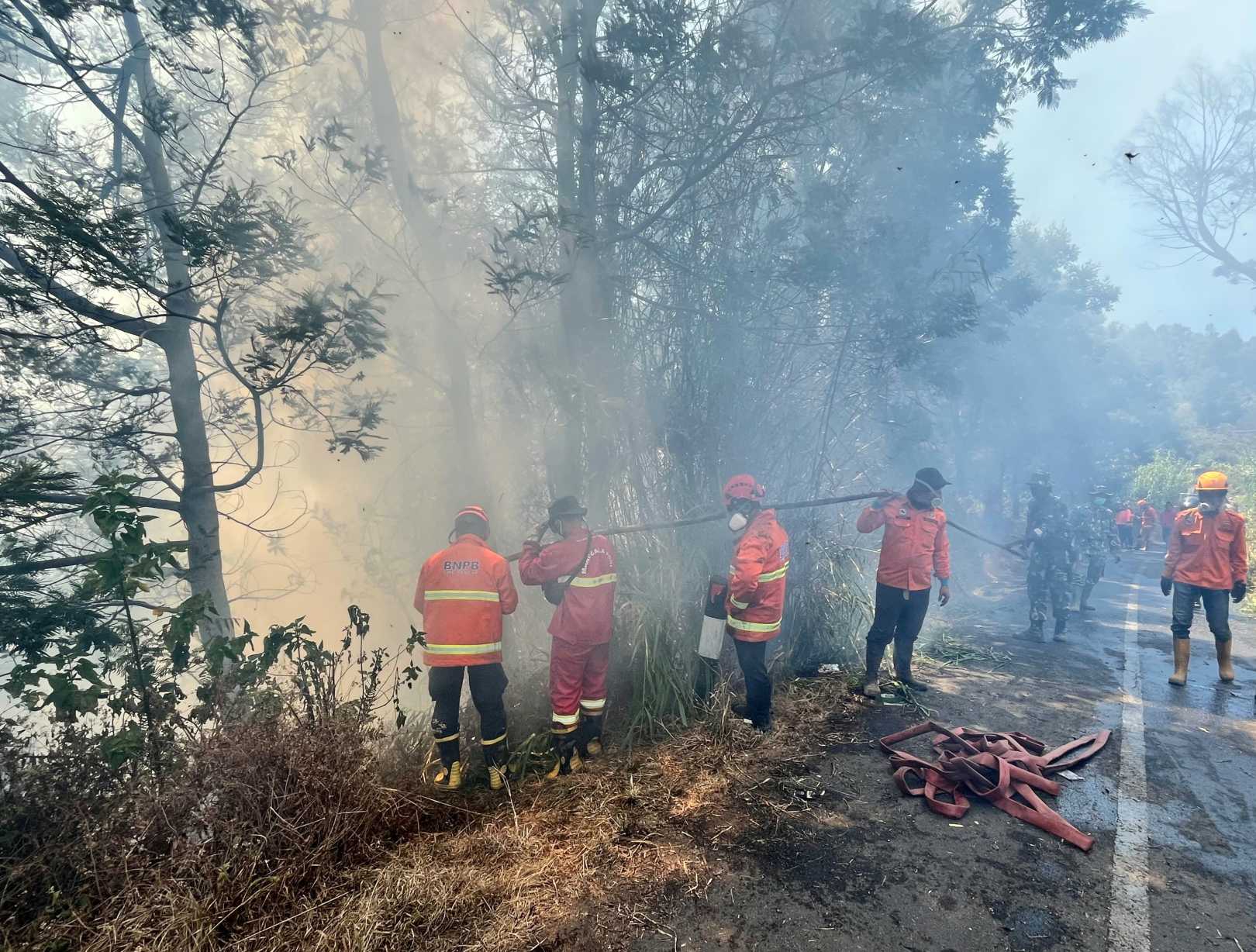 Karhutla Gunung Bromo Mereda, Titik Api Masih Tersisa di Jemplang hingga Gunung Kursi