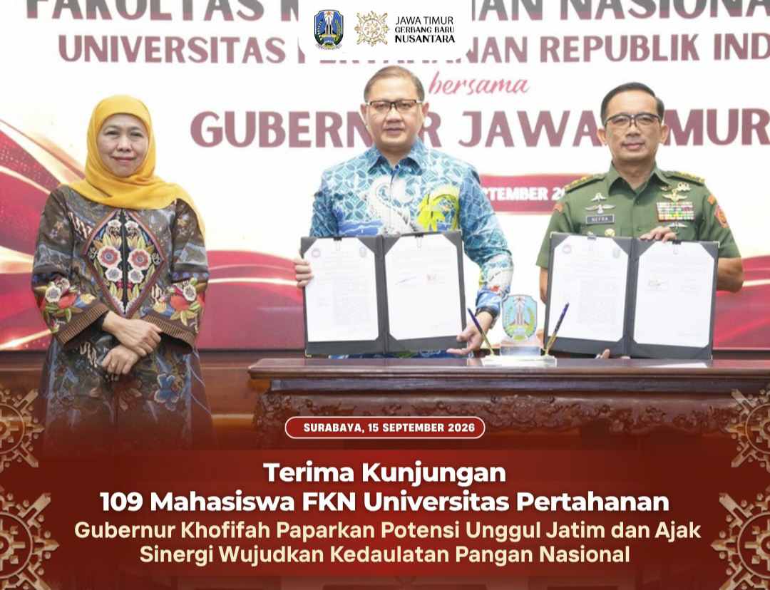 Di Hadapan 109 Mahasiswa FKN Unhan, Gubernur Khofifah Paparkan Potensi Unggul Jatim dan Ajak Sinergi Wujudkan Kedaulatan Pangan Nasional
