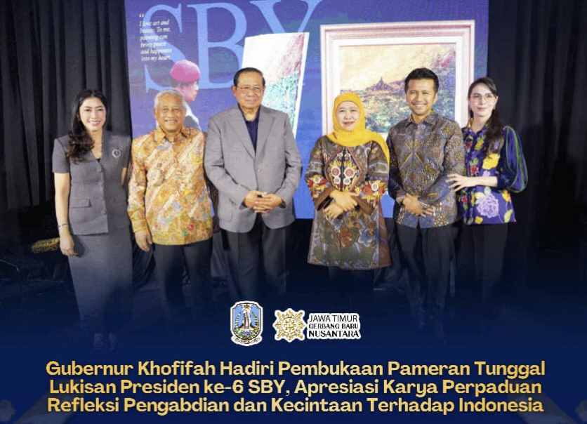Gubernur Khofifah Bersama Wagub Emil Hadiri Pembukaan Pameran Tunggal Lukisan SBY