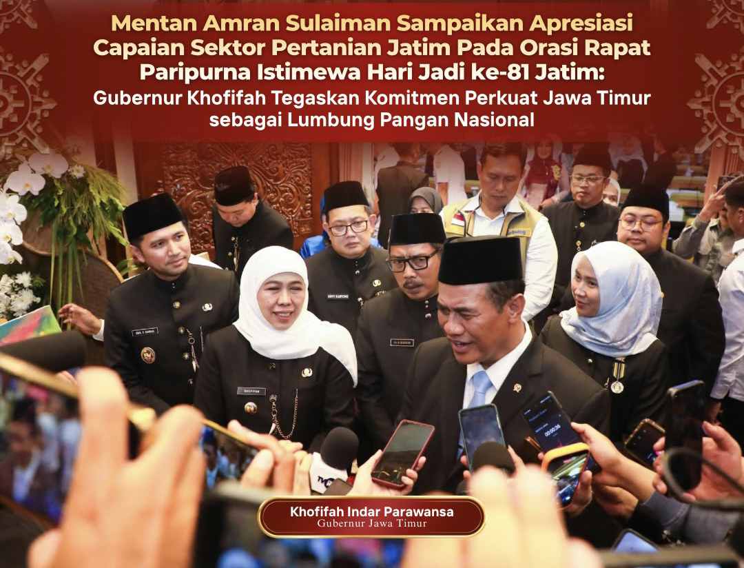 Hari Jadi ke-81 Jatim: Mentan Puji Lumbung Pangan Nasional, Siapkan Pabrik Bibit GPS Pertama di Indonesia