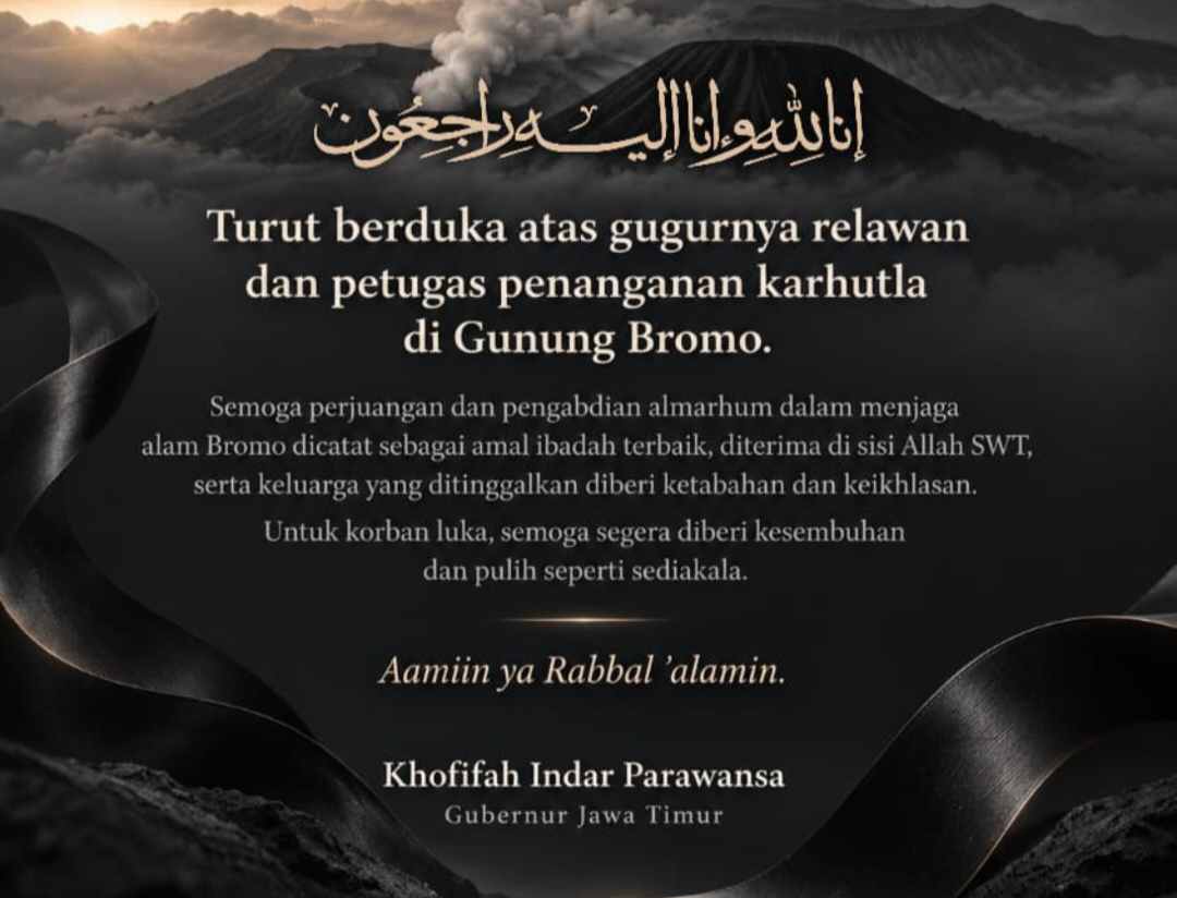 Duka Mendalam Untuk Pahlawan Bromo: Gubernur Khofifah Sampaikan Belasungkawa dan Santunan Bagi Keluarga Korban Karhutla