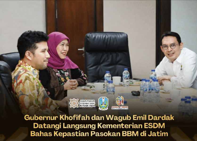 Pastikan Pasokan Biosolar dan Pertalite Aman Hingga SPBU, Gubernur Khofifah dan Wagub Emil Minta Kementerian ESDM dan Pertamina Percepat Distribusi